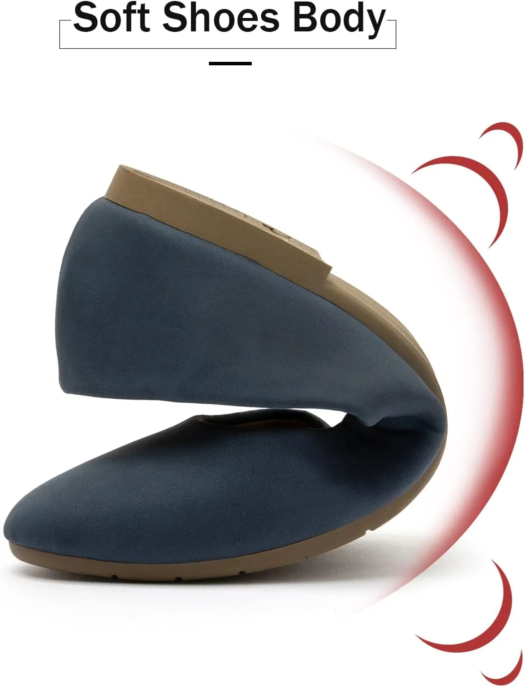 katliu Women Comfort Flats Round Toe Ballet Flats Slip on Walking Flat Shoes