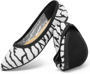 katliu Women's Flats Knit Comfort Pointed Toe Ballet Flats Shoes Casual Slip On Shoes
