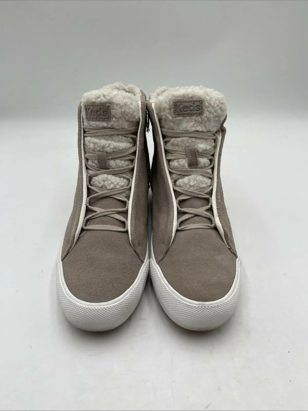 Keds Women's Remi Mid Zip Wedge Sneakers Beige Size 9