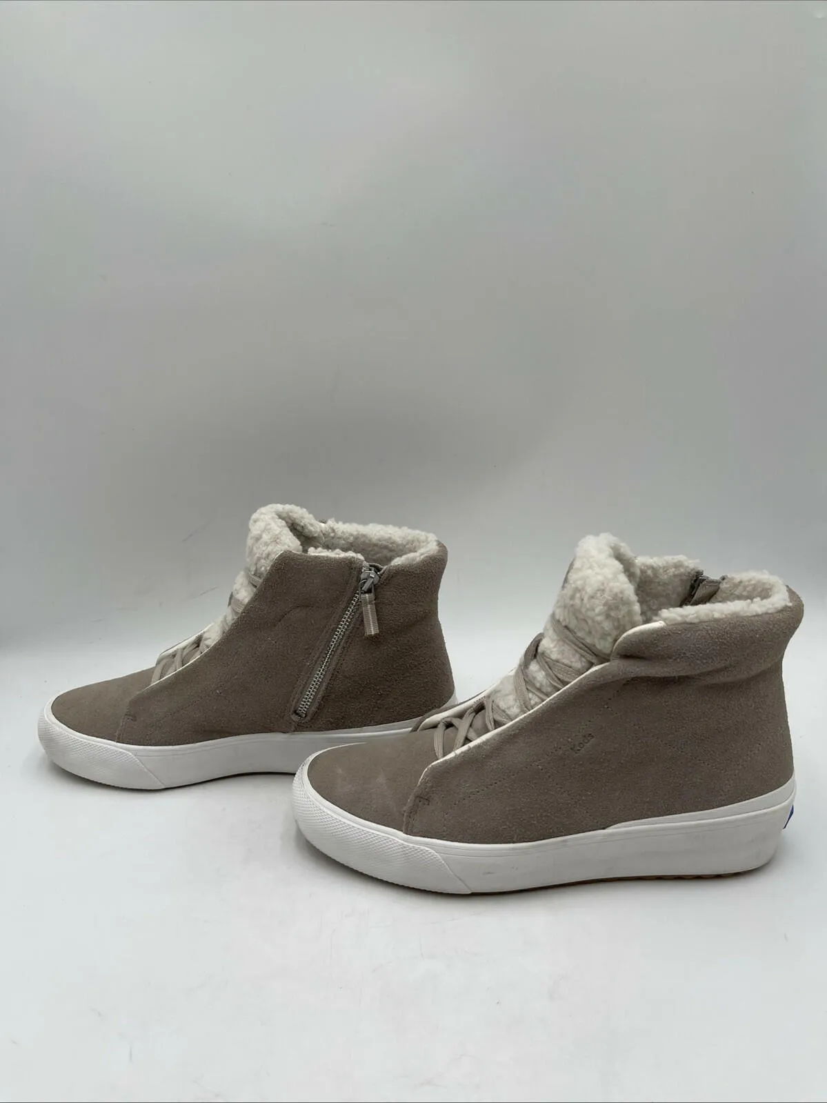 Keds Women's Remi Mid Zip Wedge Sneakers Beige Size 9