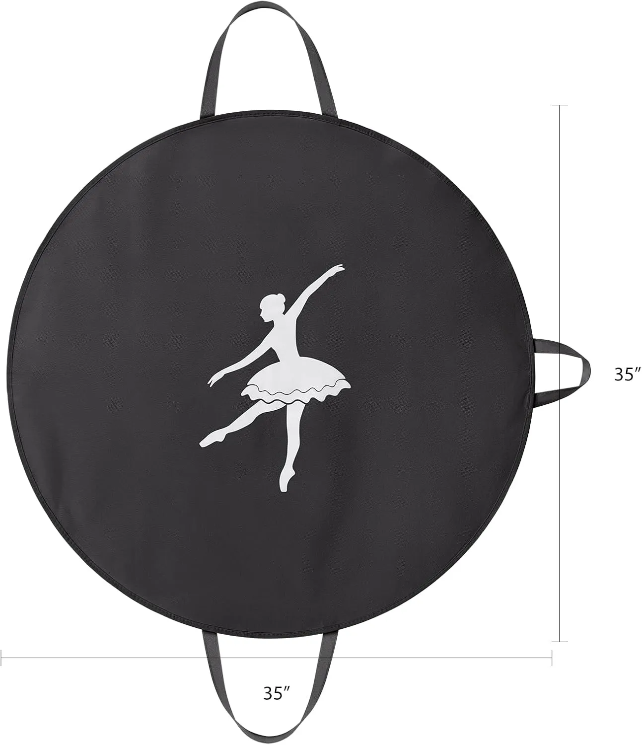 KEEGH Girls Tutu Garment Bag 35 Inch Ballet Tutu Bag, Foldable Dance Costume Garment Bag for Hanging Clothes, Pancake Dance Bag for Dancers with Handle Strap for Travel or Storage, Black