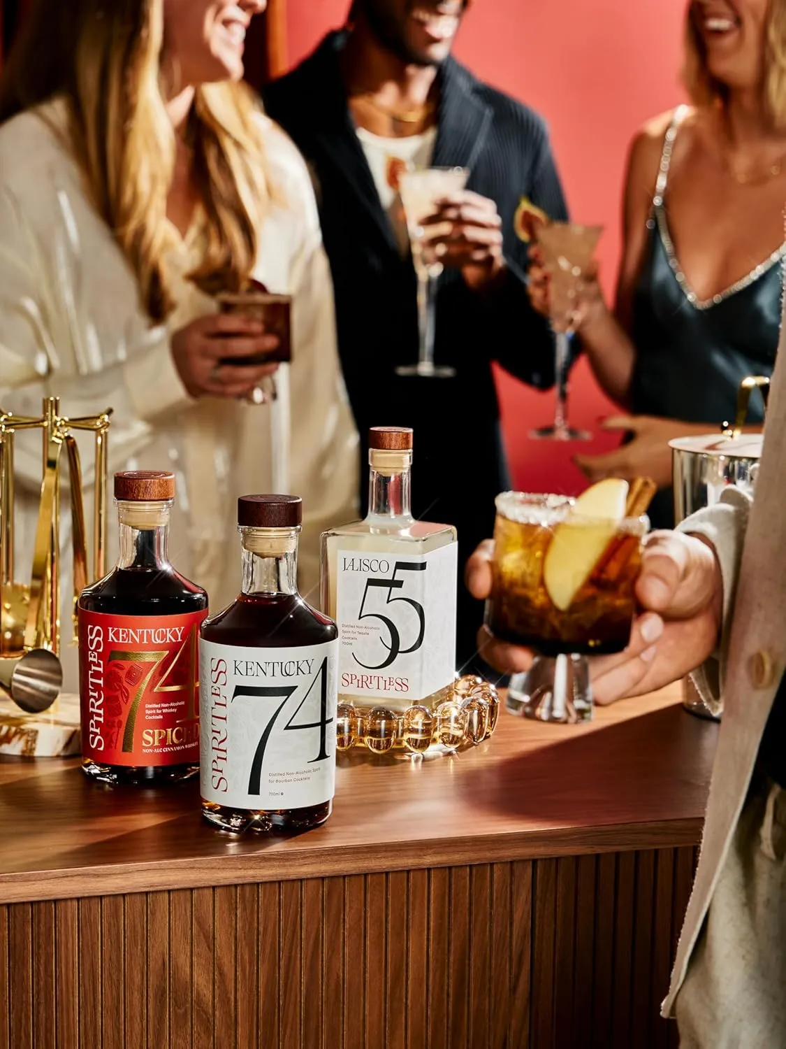 Kentucky 74 Non-Alcoholic Bourbon Whiskey, Award-Winning Alcohol-Free Spirit for Cocktails, 375ml Bottle