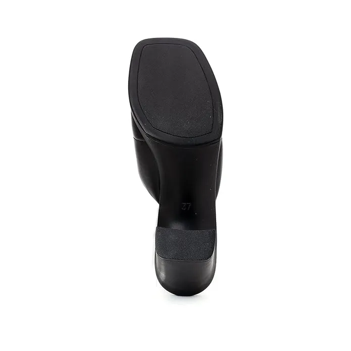 Khadim's Sharon High Heel Block Mule Slip On Sandal for Women