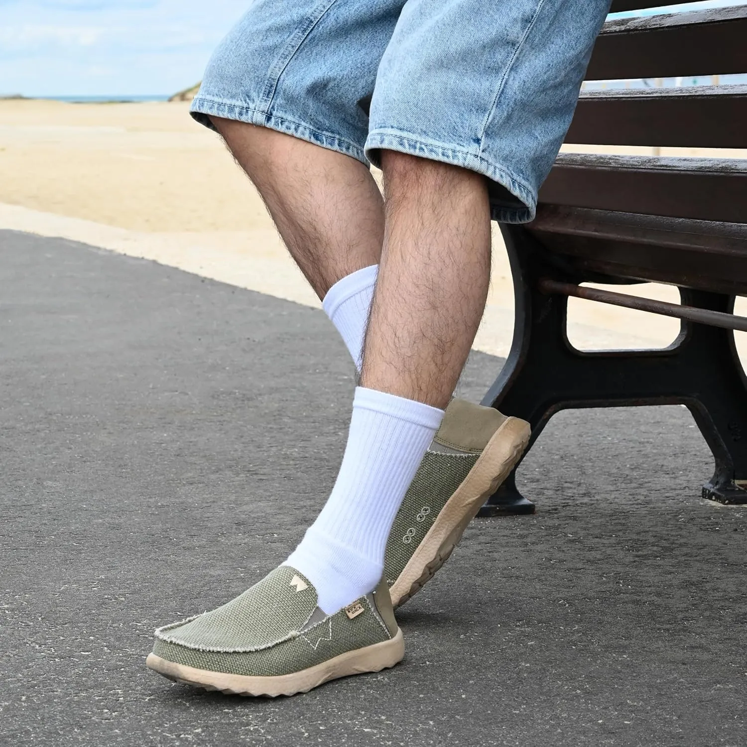 Kickback Couch 2.0 - Men's Grey Canvas Loafers - Lightweight Slip On Casual Shoes - All Day Comfort - Convertible Mule/Slider Design