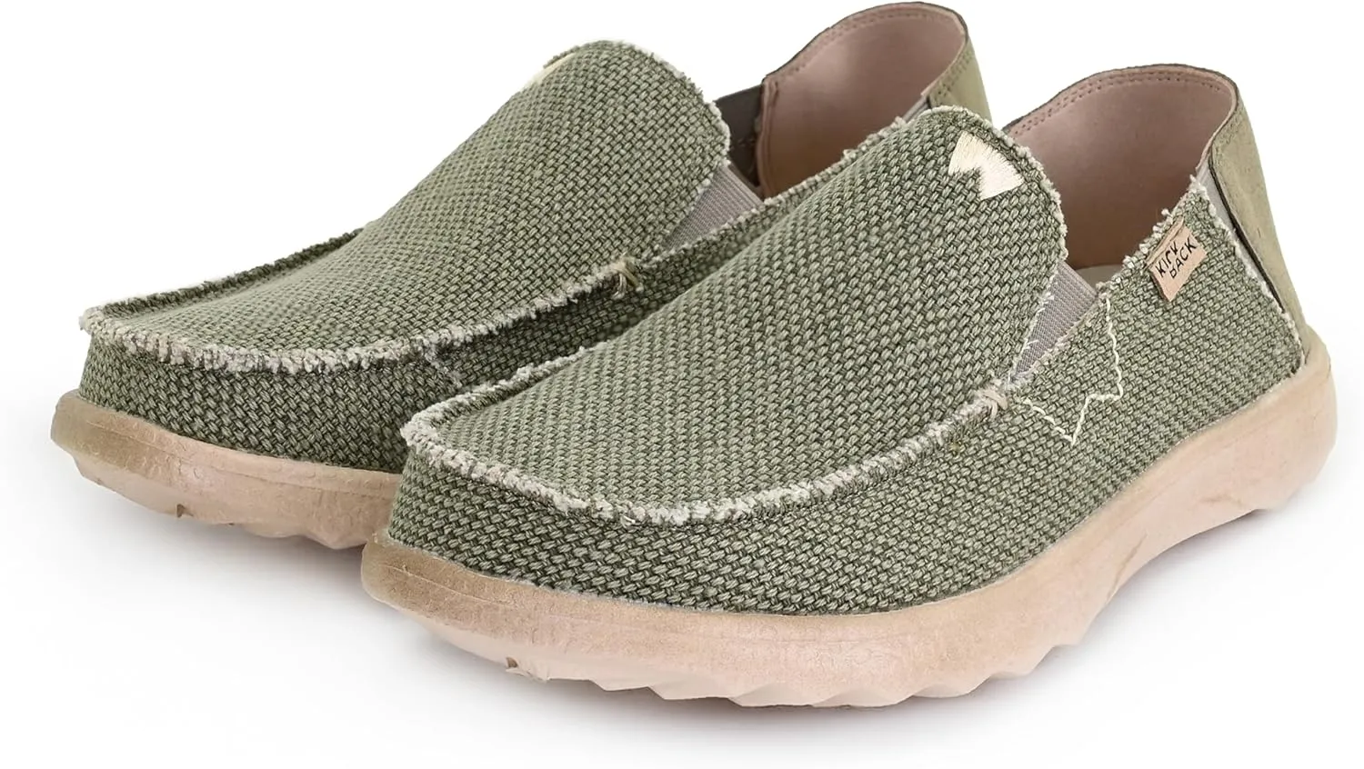 Kickback Couch 2.0 - Men's Grey Canvas Loafers - Lightweight Slip On Casual Shoes - All Day Comfort - Convertible Mule/Slider Design