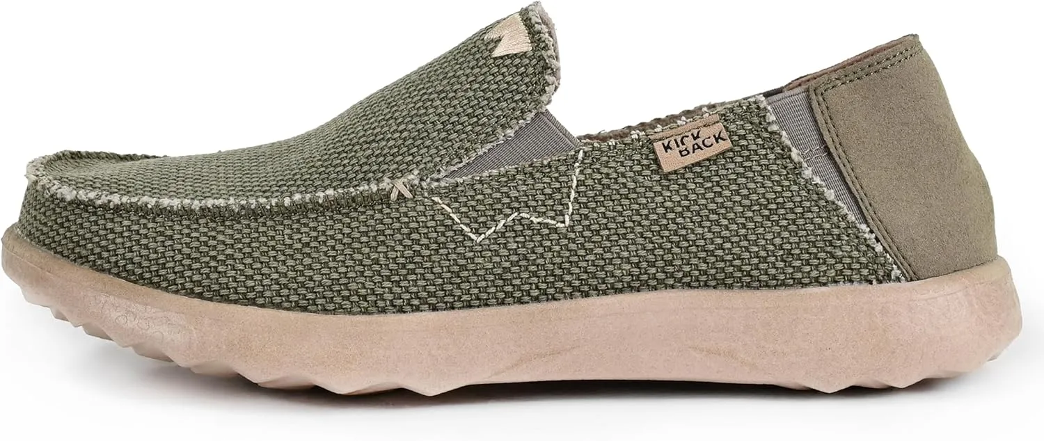 Kickback Couch 2.0 - Men's Grey Canvas Loafers - Lightweight Slip On Casual Shoes - All Day Comfort - Convertible Mule/Slider Design