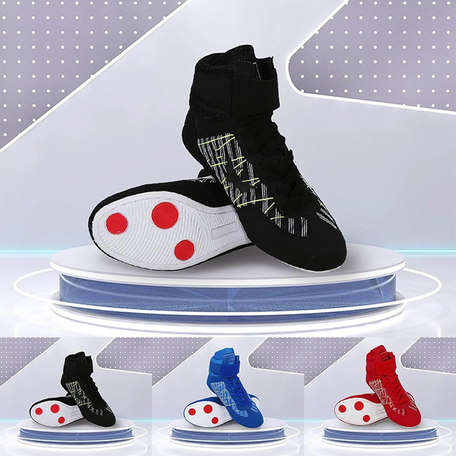 Kids Wrestling Shoes Boys Girls Boxing Shoes High Top Wrestling Training Shoes Boots Competition Fitness Sneakers