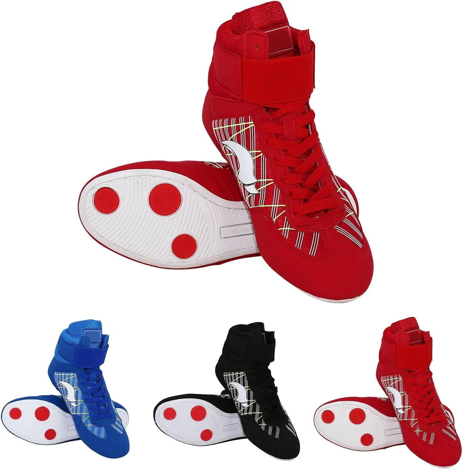 Kids Wrestling Shoes Boys Girls Boxing Shoes High Top Wrestling Training Shoes Boots Competition Fitness Sneakers