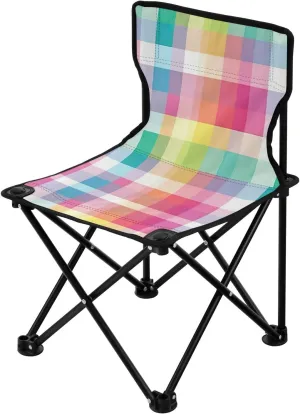 Kigai Folding Camping Chair Heavy Duty Chair Ultralight Compact Portable Beach Chair for Outdoor Camp, Hiking, Travel, Beach, Sporting Event and Picnic, Colorful Check