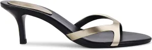 Kitten Heels for Women Single Strap Low Heel Open Toe Mule Shoes Non Slip Sandals