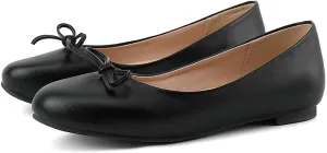 KOKOMOMO Womens Bow Round Toe Ballet Flats Slip On Ballerina Shoes