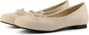 KOKOMOMO Womens Bow Round Toe Ballet Flats Slip On Ballerina Shoes
