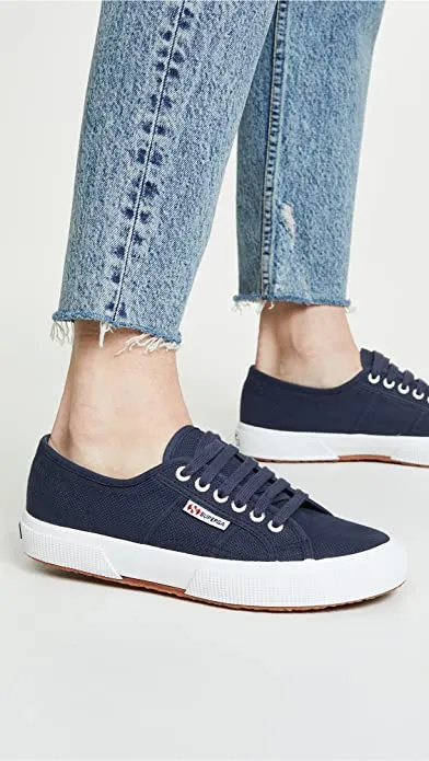 Lace Up Navy Superga Breathable Sneakers Cotu 2750 Augmented reality Members-only Low Top Unisex Rounded Toe