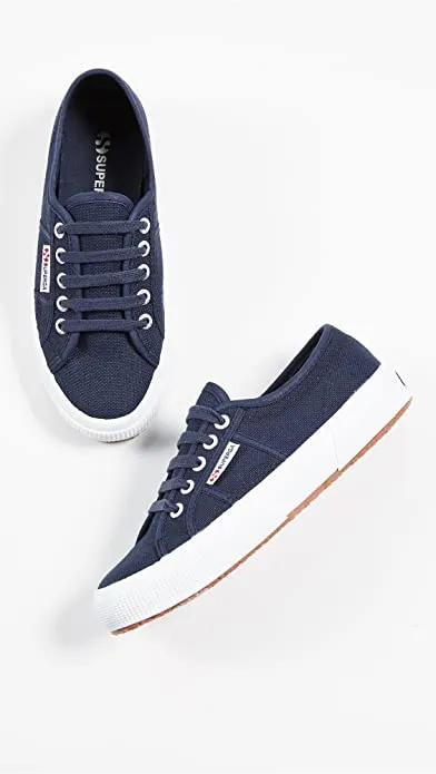 Lace Up Navy Superga Breathable Sneakers Cotu 2750 Augmented reality Members-only Low Top Unisex Rounded Toe