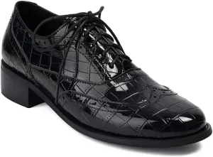 Lace-up Wingtips Oxford Shoes for Women Cutout Brogues Saddle Shoes