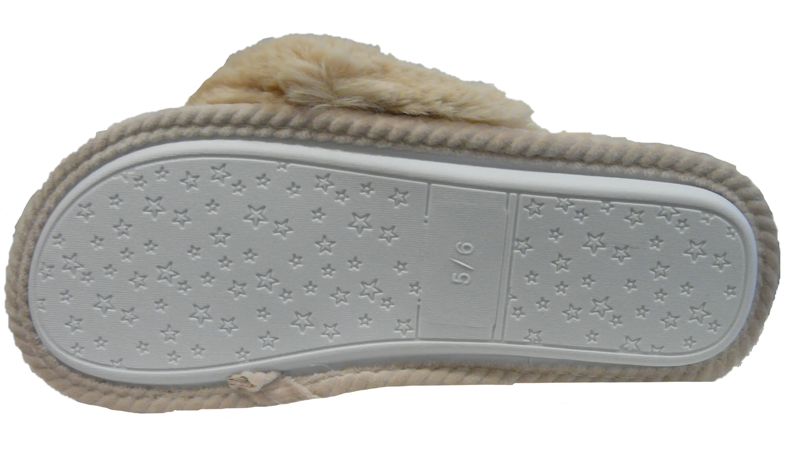 Ladies Faux Fur Open Toe Post Fluffy Slippers - Choose Size & Colour