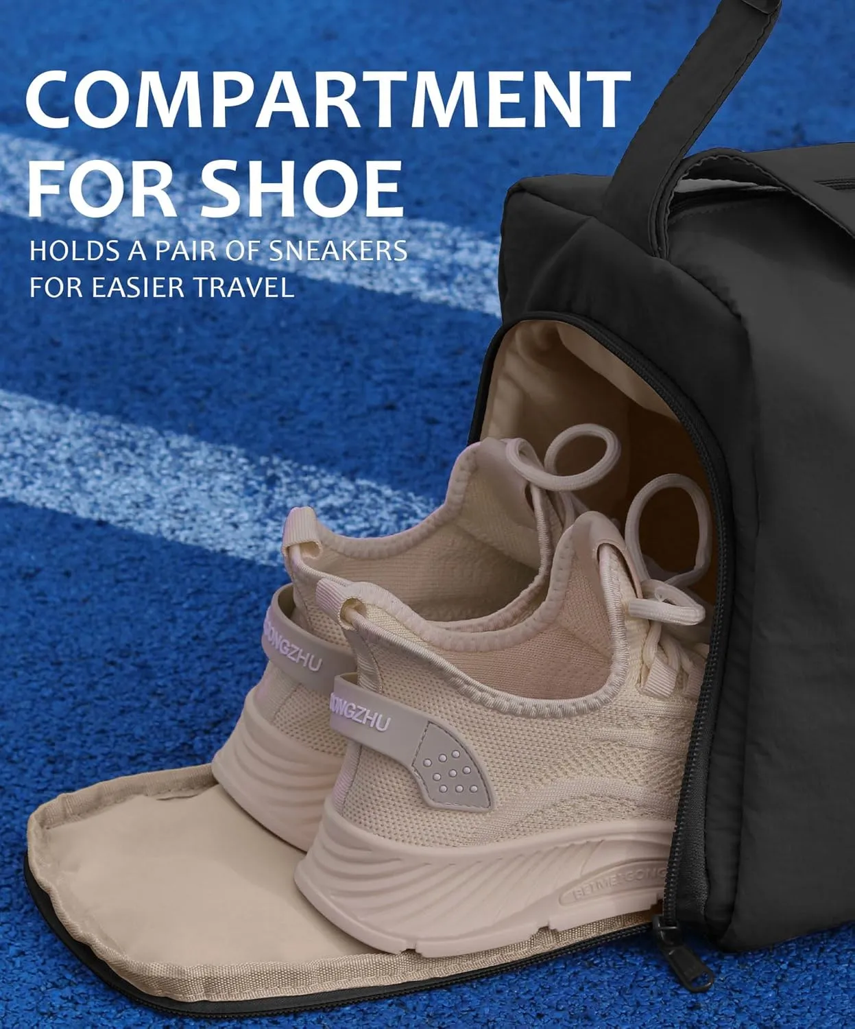 Large Gym Bag for Women with Shoes Compartment, Stylish Duffle Travel Bag for Plane, Lightweight Duffle Bag for Women & Men, Sport Gym Tote Bag with Wet Pocket for Yoga, Pilates, Swimming
