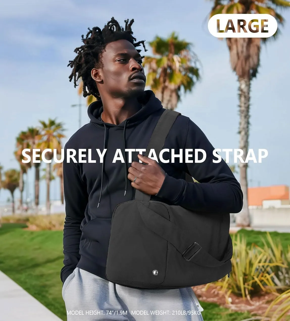 Large Gym Bag for Women with Shoes Compartment, Stylish Duffle Travel Bag for Plane, Lightweight Duffle Bag for Women & Men, Sport Gym Tote Bag with Wet Pocket for Yoga, Pilates, Swimming