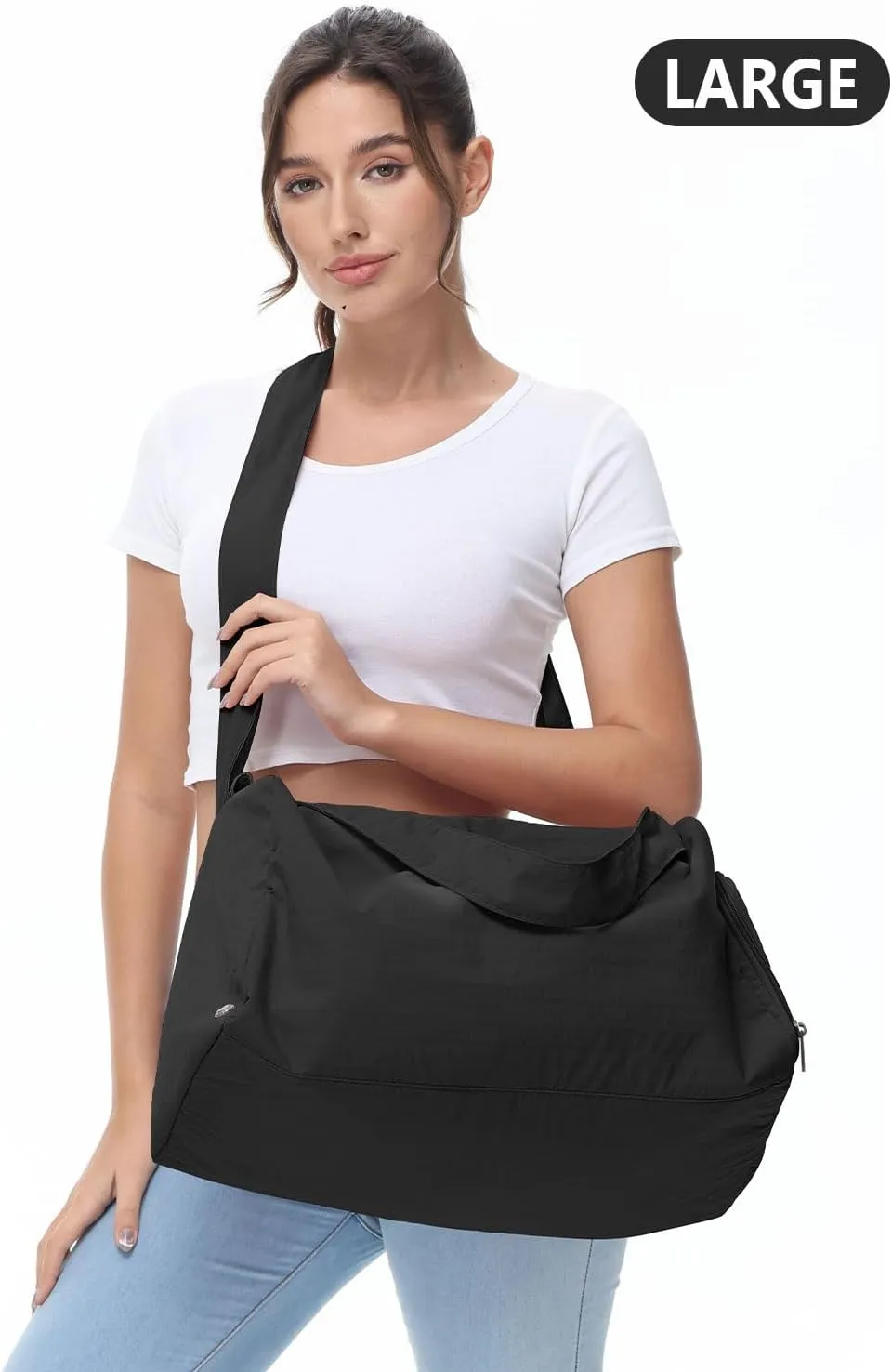 Large Gym Bag for Women with Shoes Compartment, Stylish Duffle Travel Bag for Plane, Lightweight Duffle Bag for Women & Men, Sport Gym Tote Bag with Wet Pocket for Yoga, Pilates, Swimming