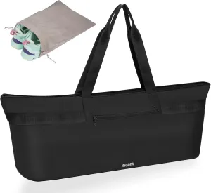 Large Yoga Mat Bag for Women,Pilates Bag with Shoes Bag & Wet Pocket,Gym Bag with Yoga Mat Holder Fits Most Size Mats,Yoga Mat Tote Carrier for Pilates Office Beach Workout (Pink)