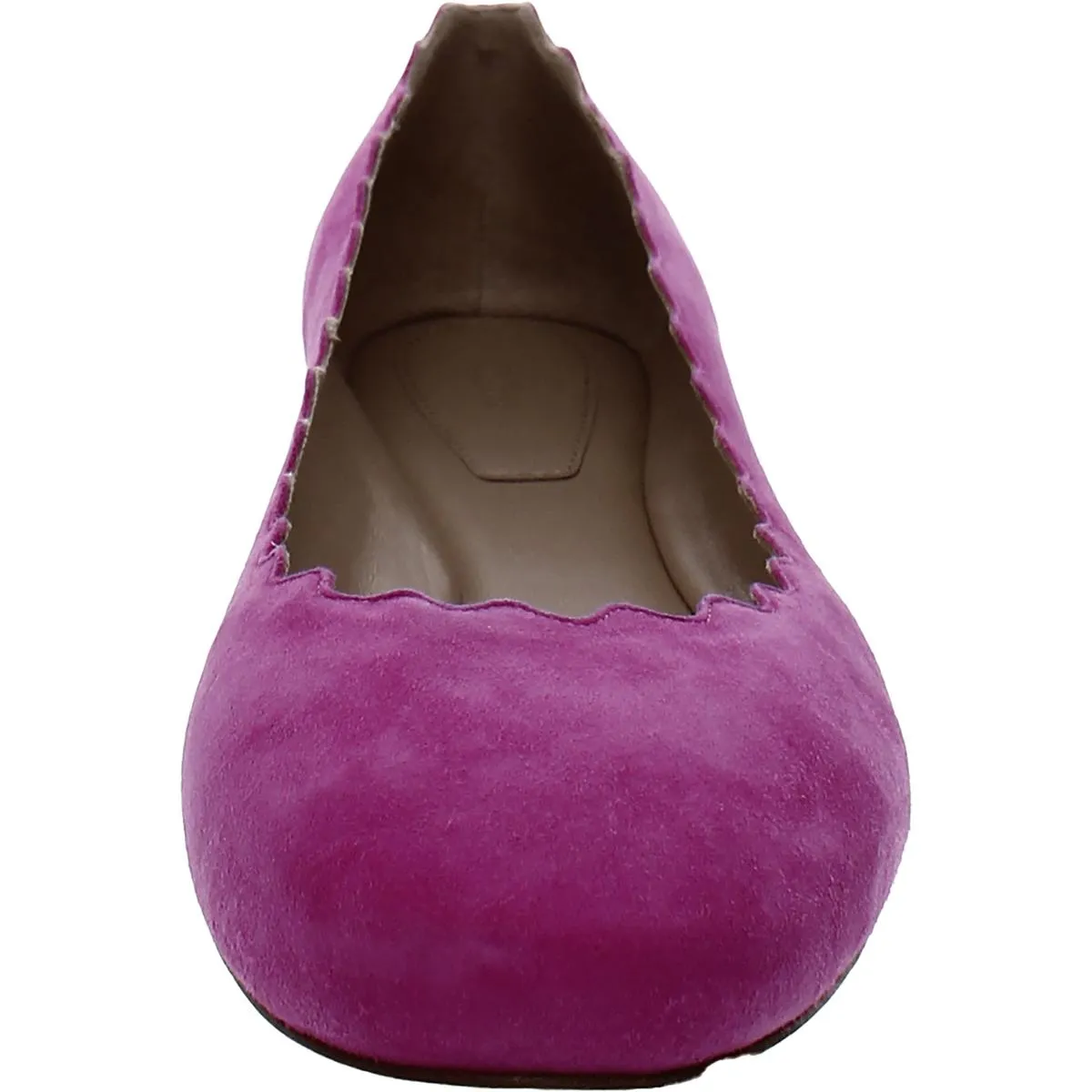 LAUREN BALLERINAS Womens Leather Slip On Ballet Flats