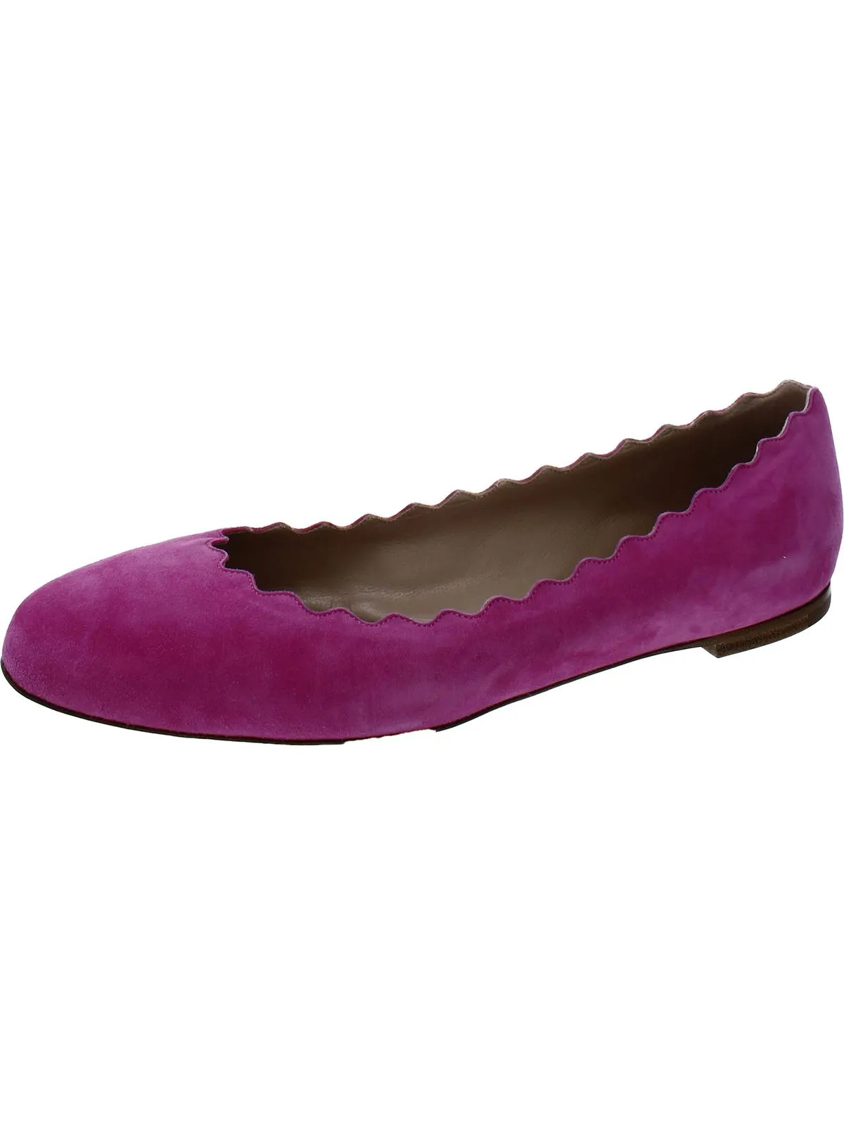 LAUREN BALLERINAS Womens Leather Slip On Ballet Flats