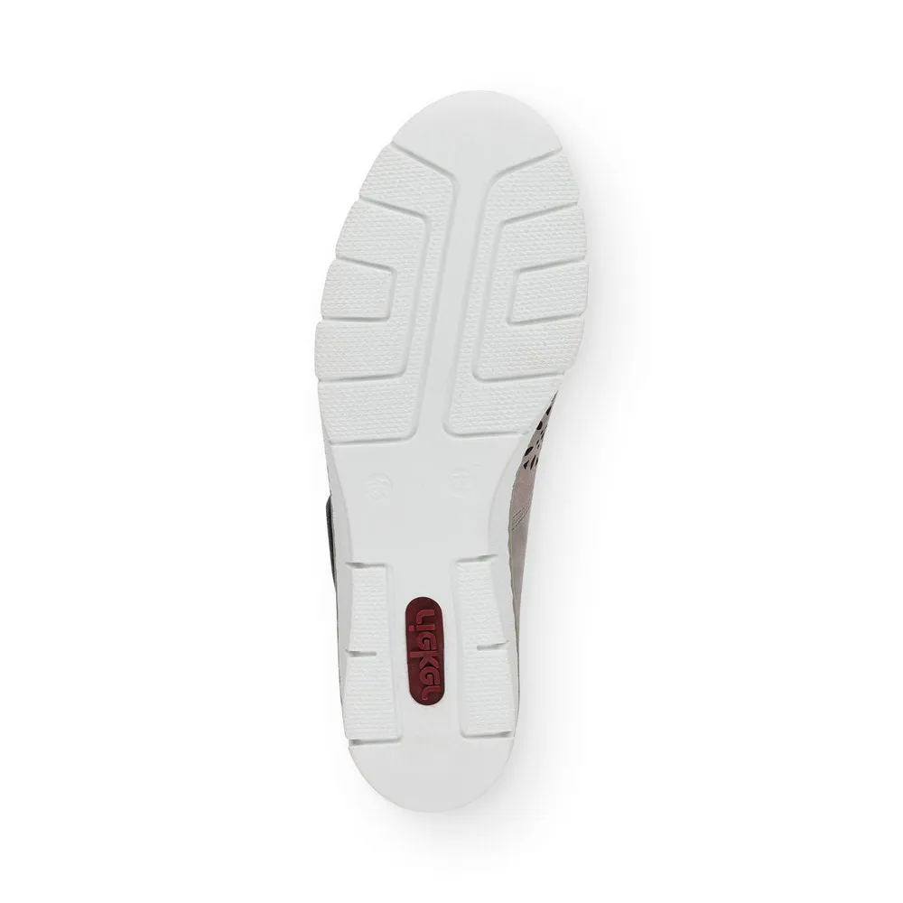 LDS STRAP WEDGE SHOE - GREY