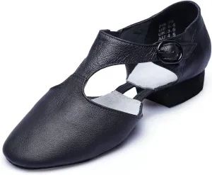 Leather Jazz Dance Shoes for Women Men Slip on Teaching Dance Sandals