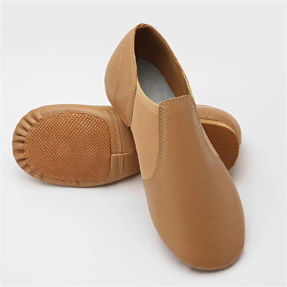 Leather Jazz Shoes for Girls and Boys, Slip On, EVA Split Sole, Flexibility Dance Shoes (Toddler/Little Kid/Big Kid)