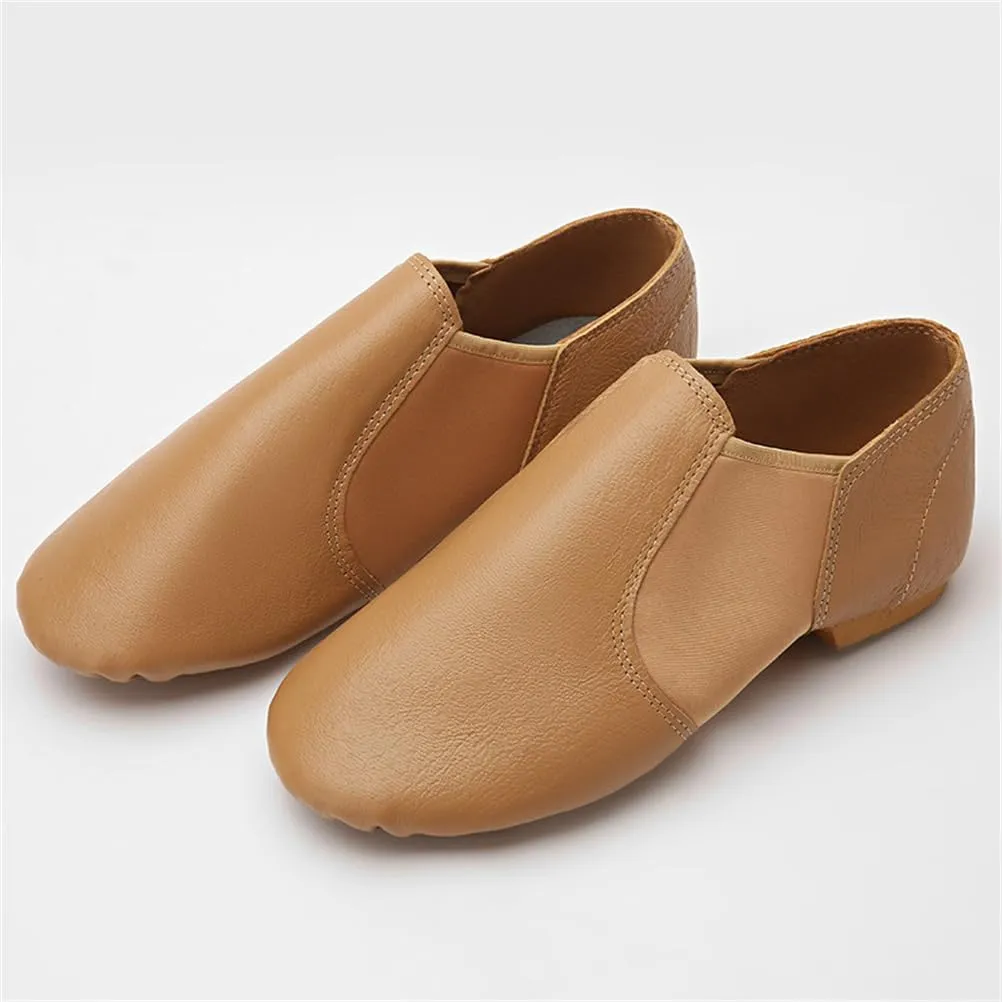 Leather Jazz Shoes for Girls and Boys, Slip On, EVA Split Sole, Flexibility Dance Shoes (Toddler/Little Kid/Big Kid)