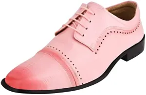 LIBERTYZENO Mens Animal Print Genuine Leather Lace Up Oxford Dress Shoes