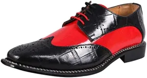 LIBERTYZENO Mens Genuine Leather Adults Wingtip Lace Up Oxford Dress Shoes for Easter Gift