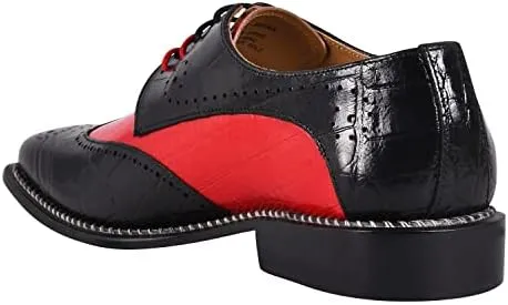 LIBERTYZENO Mens Genuine Leather Adults Wingtip Lace Up Oxford Dress Shoes for Easter Gift
