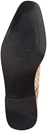 LIBERTYZENO Mens Genuine Leather Ostrich/EEL Print Lace Up Oxford Dress Shoes