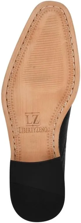 LIBERTYZENO Mens Tread Design Genuine Leather Lace Up Oxford Dress Shoes