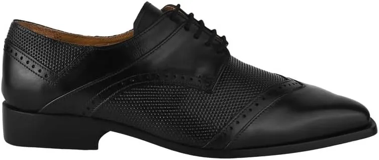 LIBERTYZENO Mens Tread Design Genuine Leather Lace Up Oxford Dress Shoes