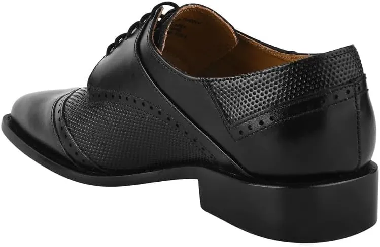 LIBERTYZENO Mens Tread Design Genuine Leather Lace Up Oxford Dress Shoes