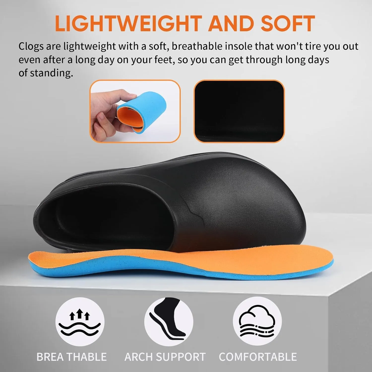 LIPROFE mens Slip Shoes,clogs
