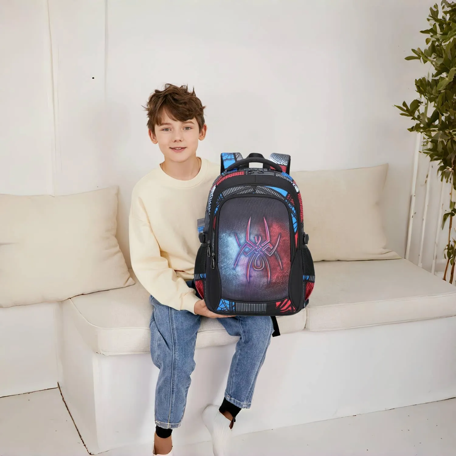 Lmwzh Backpack For Boys Elementary School Bags Kids Bookbag Waterproof Lightweight Durable (2023 Model) (A-Black)