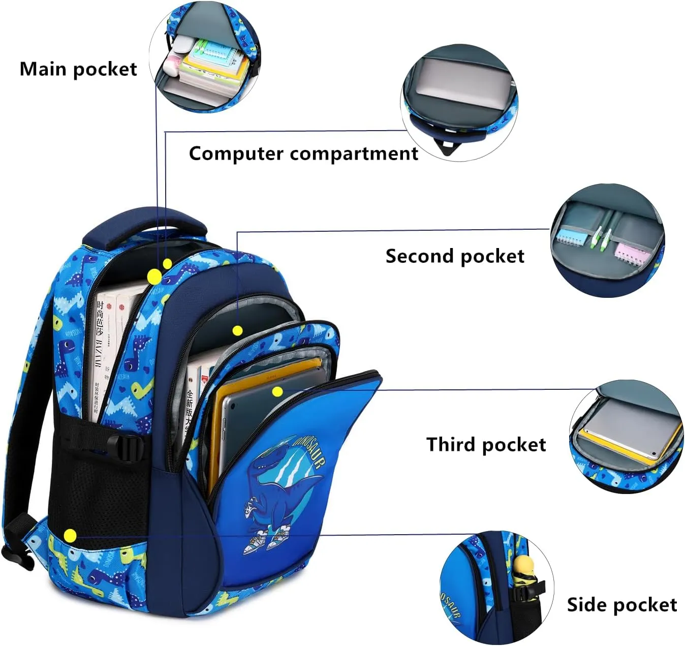Lmwzh Backpack For Boys Kindergarten Preschool Elementary School Bags Kids Bookbag Waterproof Durable Blue（16Inch）