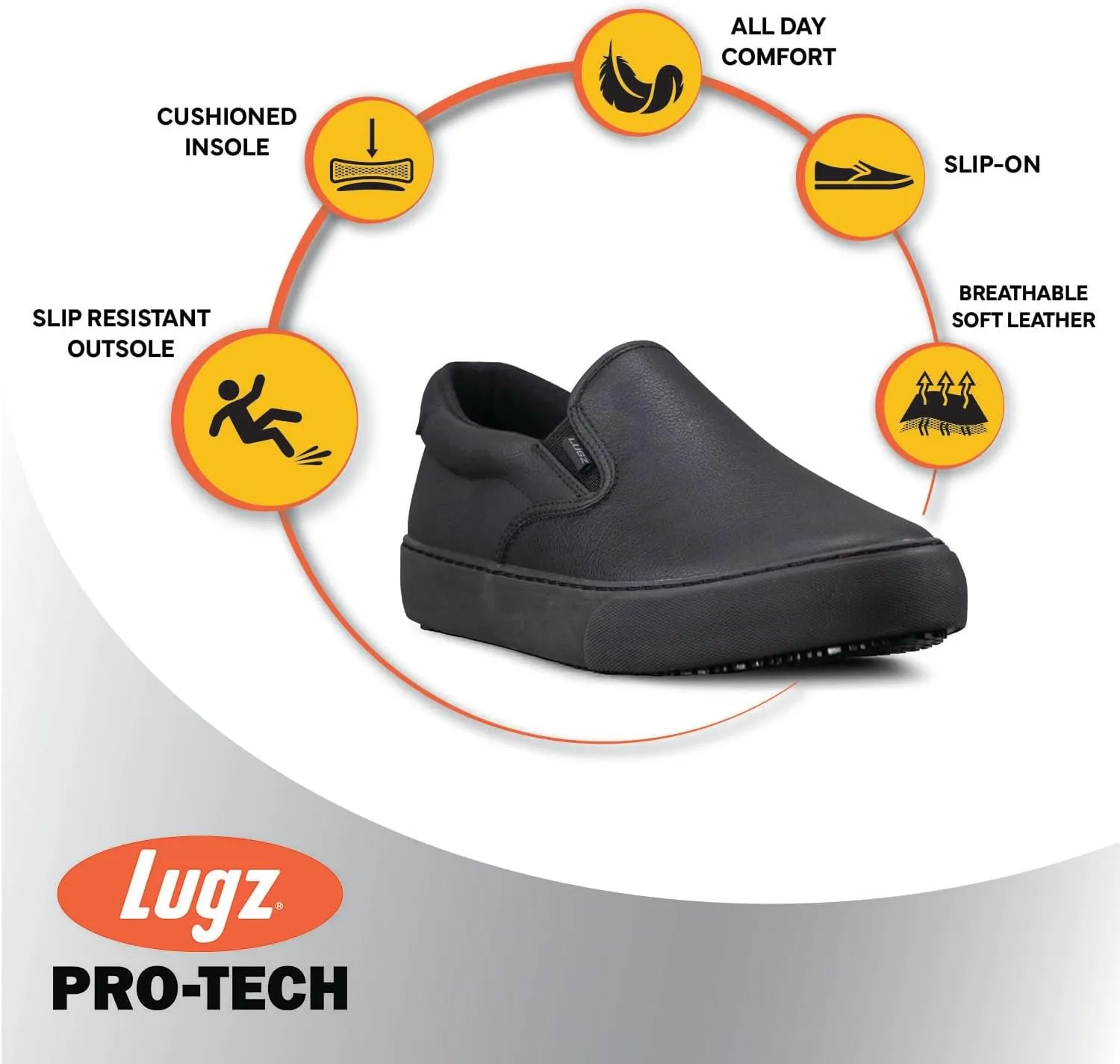 Lugz Men's Clipper Slip Resistant Food Service Shoe