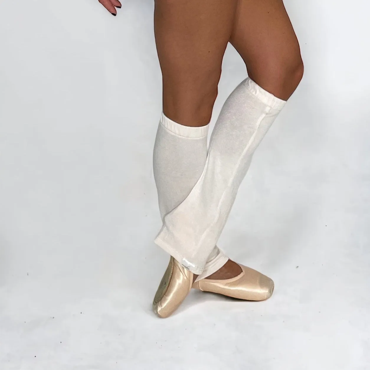 Luxe Peach Ivory Knit Knee High Leg Warmer