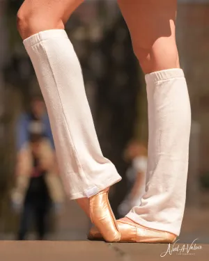 Luxe Peach Ivory Knit Knee High Leg Warmer