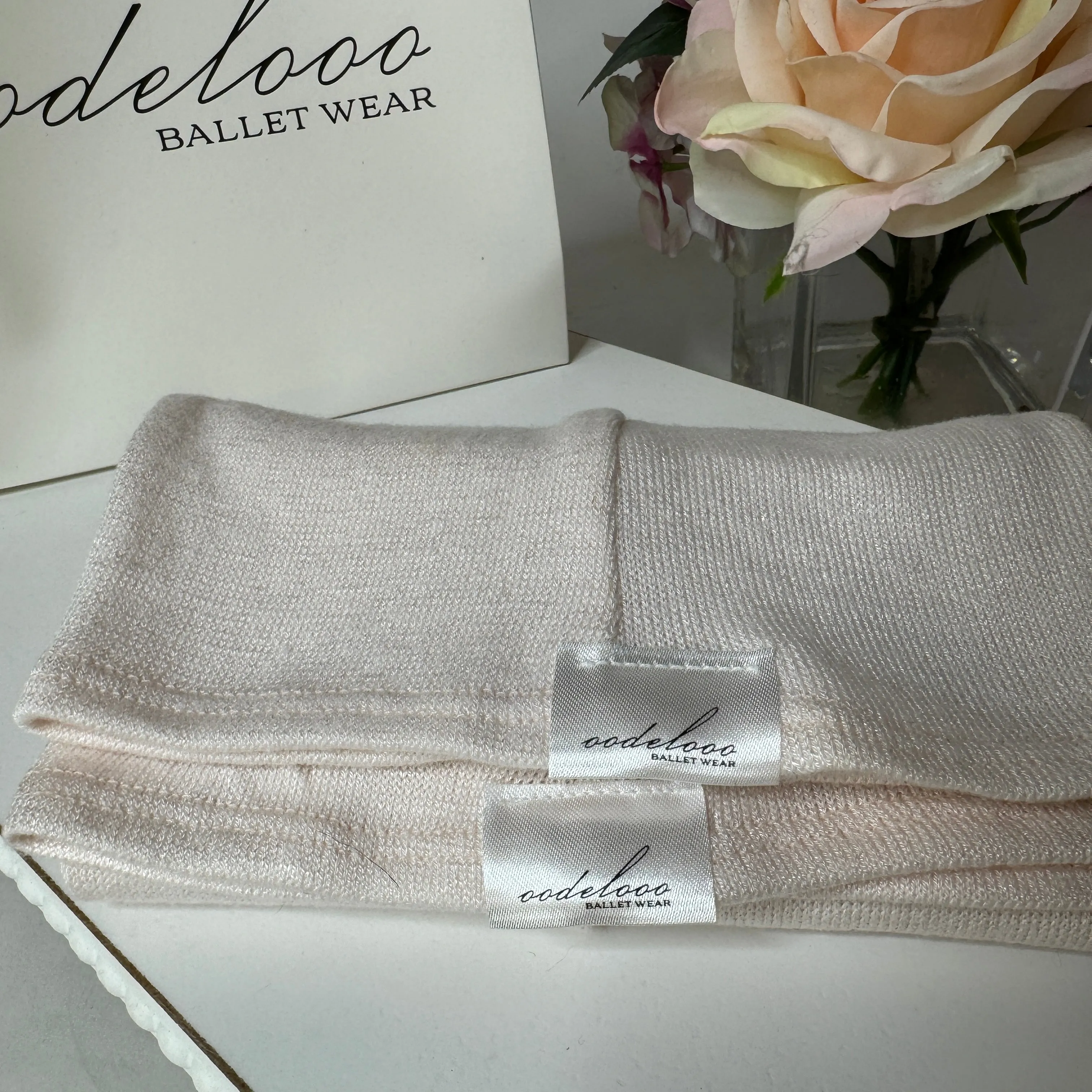 Luxe Peach Ivory Knit Knee High Leg Warmer