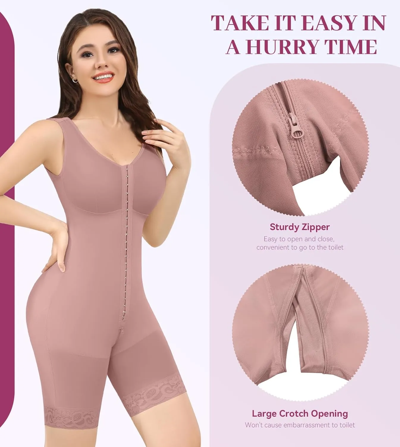 M MYODRESS Fajas Colombianas Shapewear for Women Tummy Control Bodysuit Body Shaper for Women Post Surgery Compression