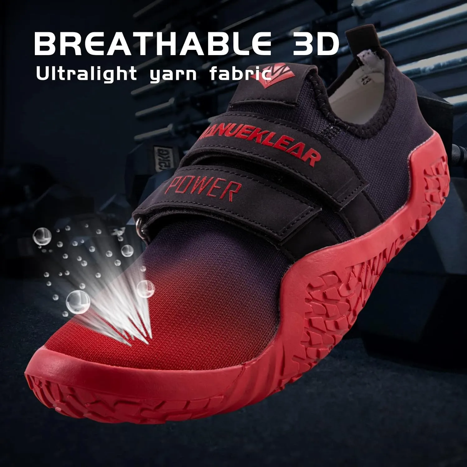 MANUEKLEAR Deadlift Shoes - Weight Lifting Shoes for Men Women - Weightlifting Squat Shoes Fitness Cross-Trainer Barefoot Gym Training Sneakers