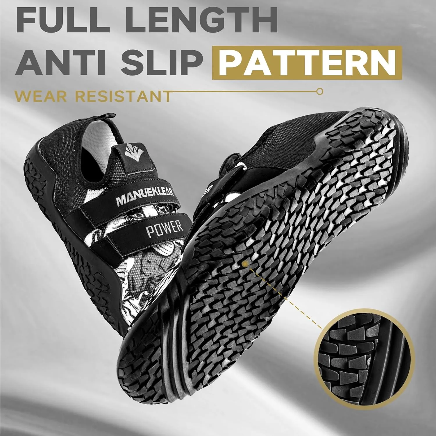 MANUEKLEAR Deadlift Shoes - Weight Lifting Shoes for Men Women - Weightlifting Squat Shoes Fitness Cross-Trainer Barefoot Gym Training Sneakers