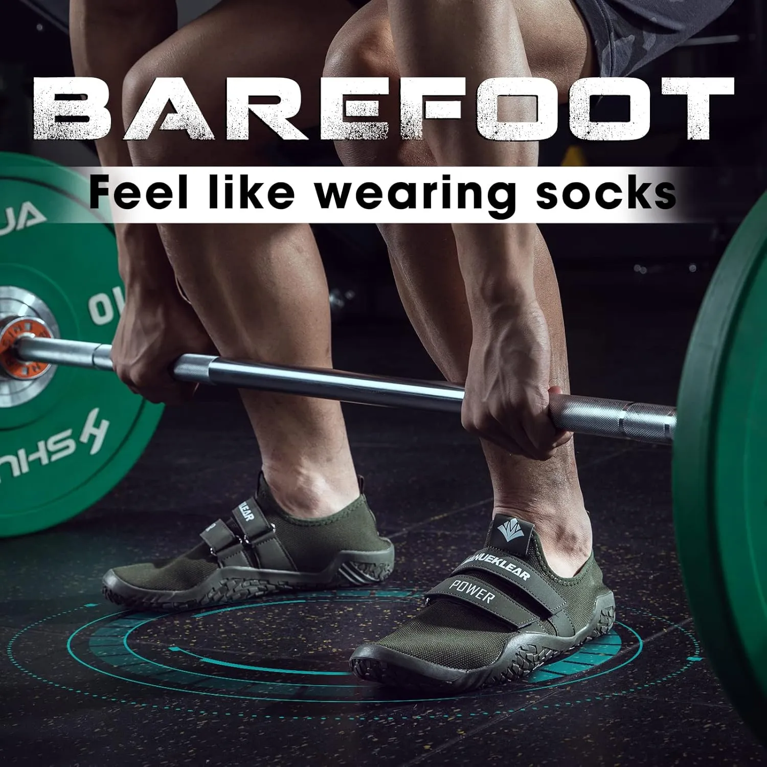 MANUEKLEAR Deadlift Shoes - Weight Lifting Shoes for Men Women - Weightlifting Squat Shoes Fitness Cross-Trainer Barefoot Gym Training Sneakers