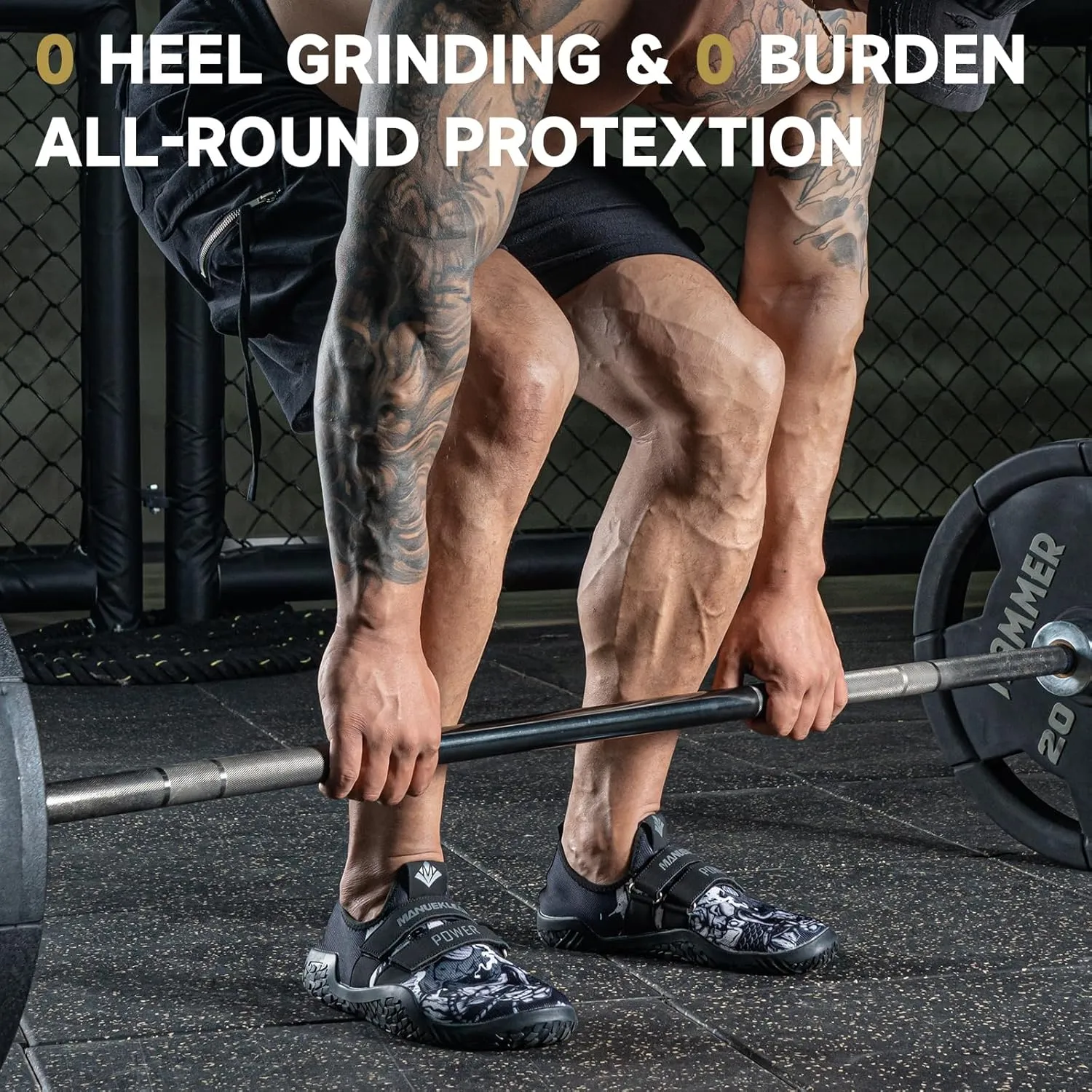 MANUEKLEAR Deadlift Shoes - Weight Lifting Shoes for Men Women - Weightlifting Squat Shoes Fitness Cross-Trainer Barefoot Gym Training Sneakers