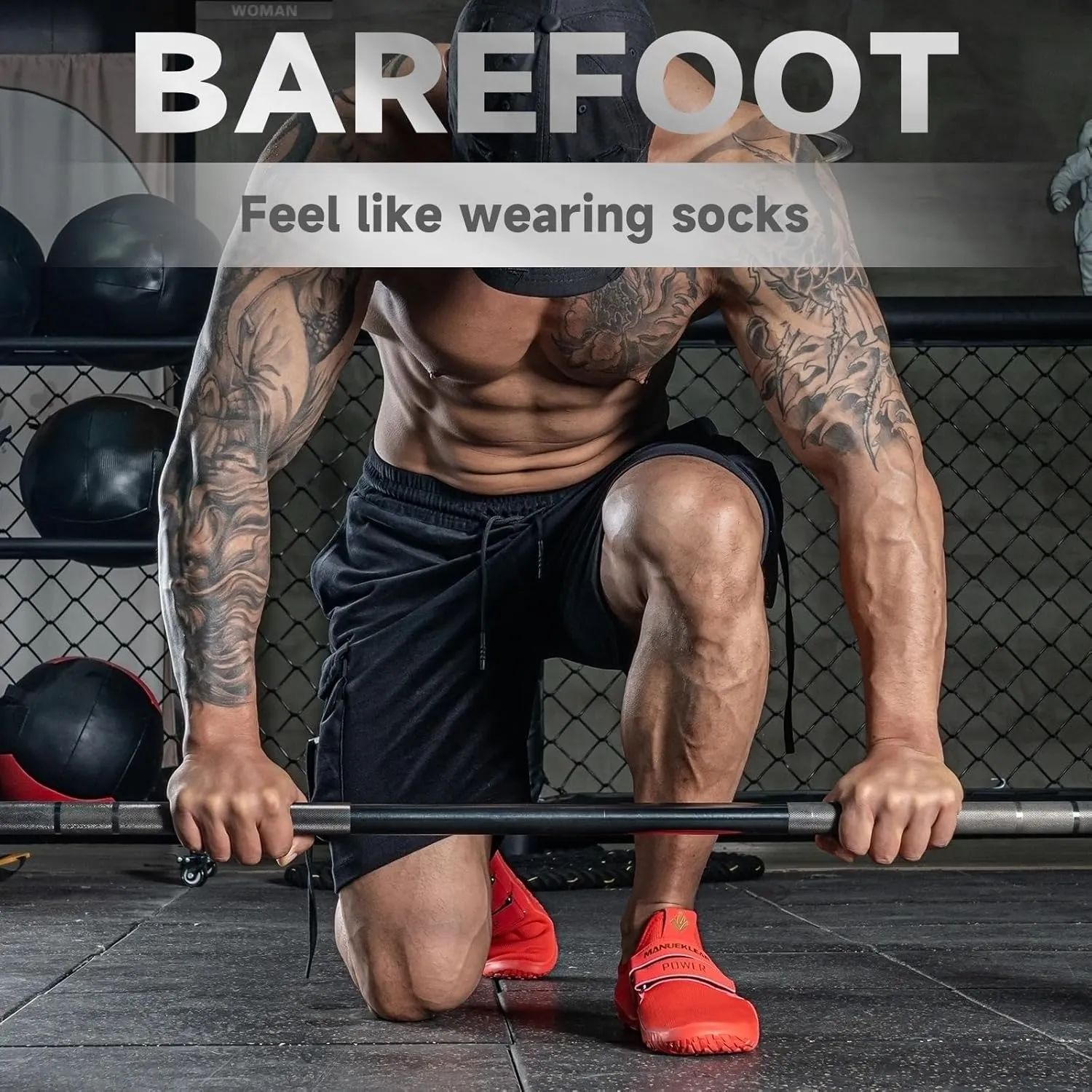 MANUEKLEAR Deadlift Shoes - Weight Lifting Shoes for Men Women - Weightlifting Squat Shoes Fitness Cross-Trainer Barefoot Gym Training Sneakers